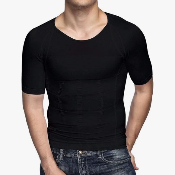 Odoland Men's Body Shaper Slimming Shirt Tummy Vest Thermal Compression Base - Picture 2 of 3